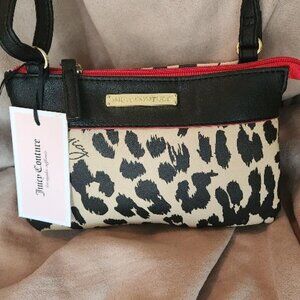 Juicy Couture Natural Cheetah/Red Crossbody Handbag